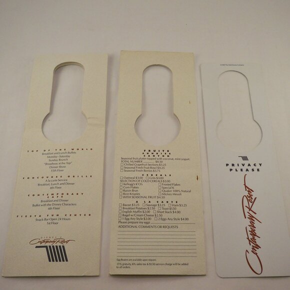 Disney World Contemporary Guide, Door Hangers, Other 91, 92 Vintage *Ephemera - Picture 6 of 6